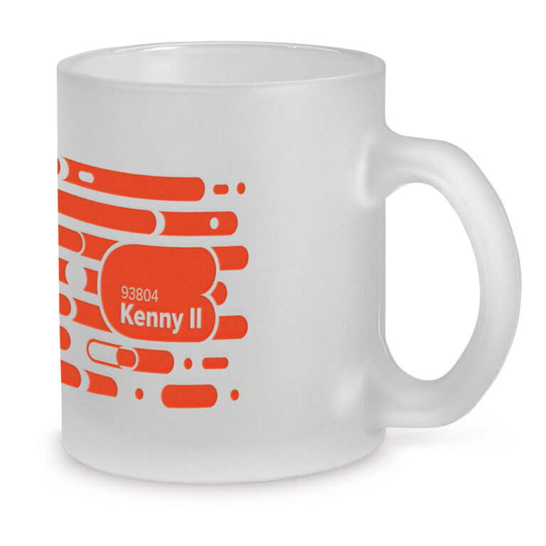 Caneca em vidro com efeito fosco personalizada