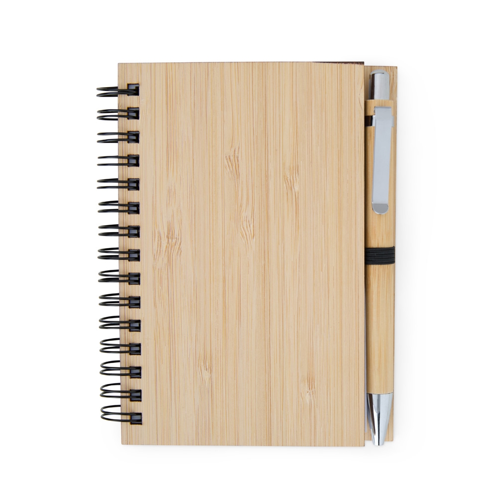 Caderno de Bambu Com Caneta Personalizado