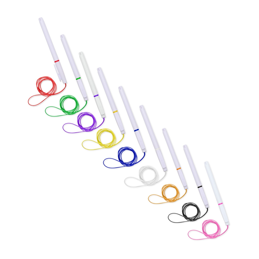 Caneta Plástica Com Cordão - Imagem 2