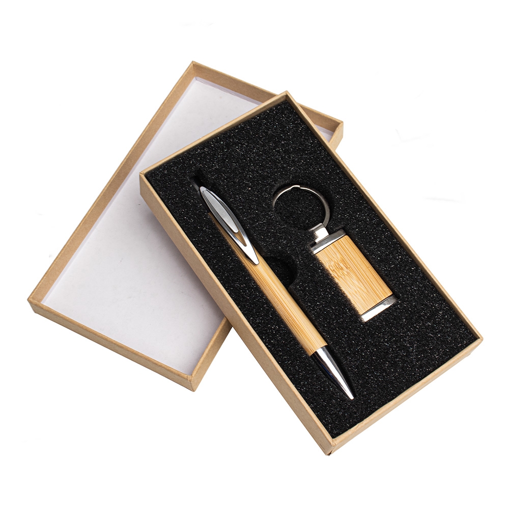 Kit Caneta e Chaveiro Bambu - Imagem 2