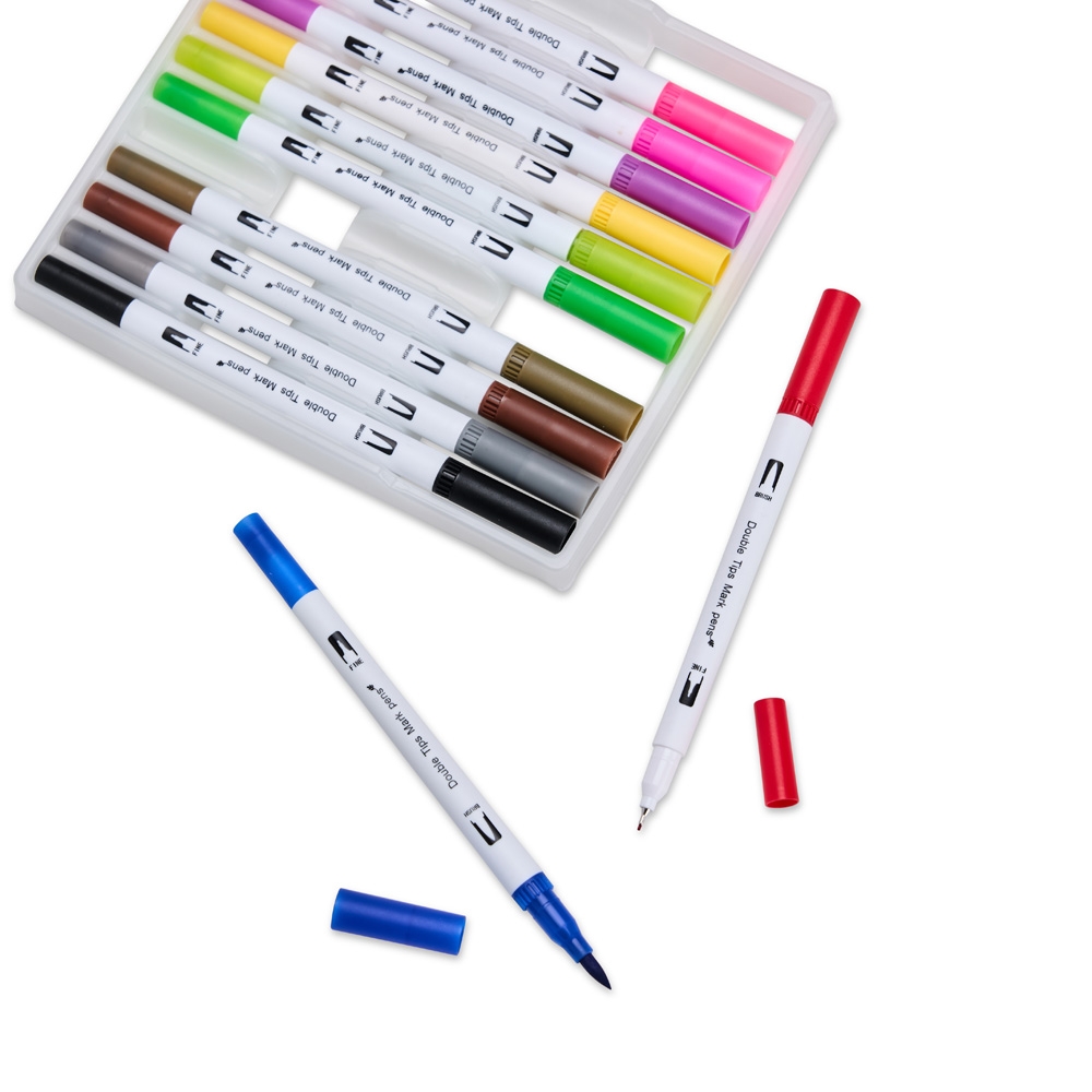 Kit Canetinhas Ponta Dupla Com 12 Cores - Imagem 2