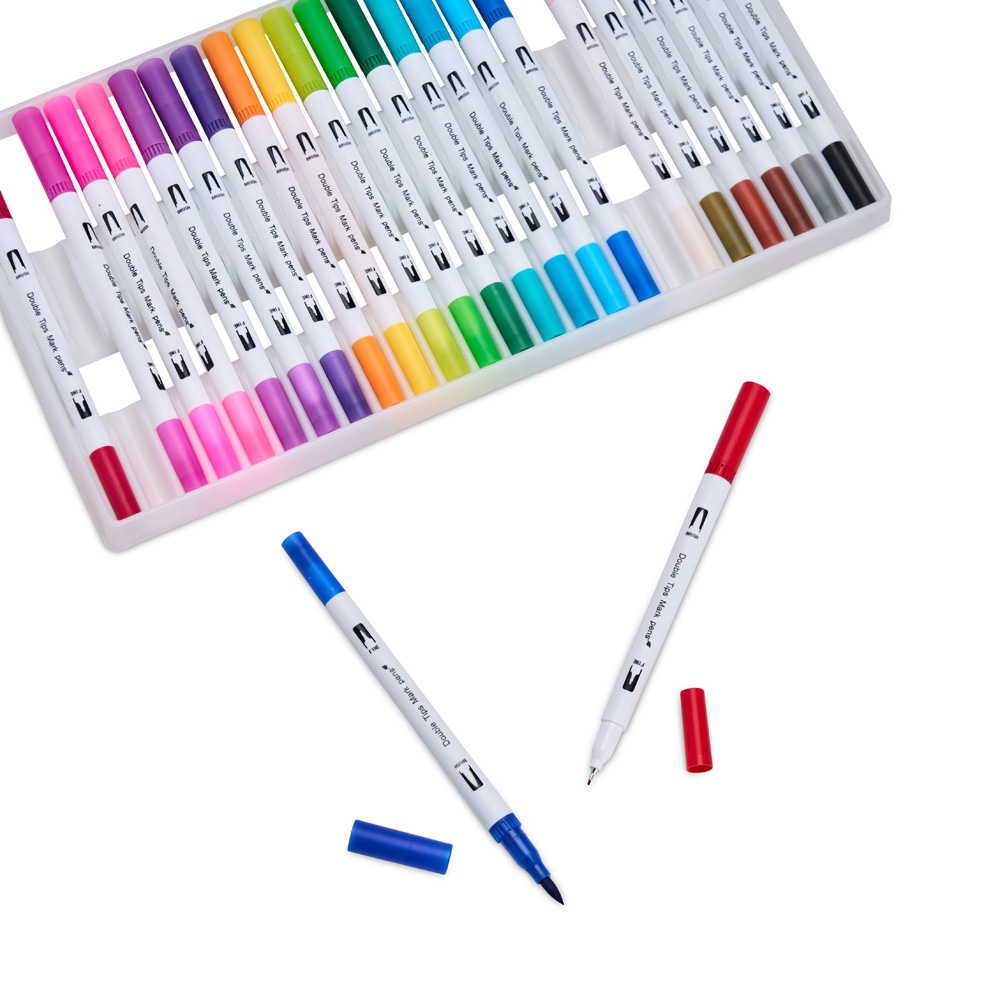 Kit Canetinhas Ponta Dupla Com 24 Cores - Imagem 2
