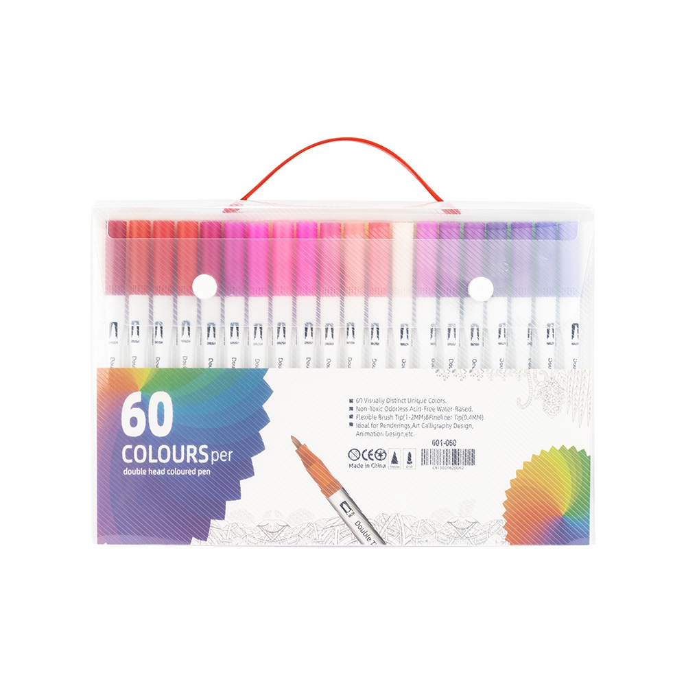 Kit Canetinhas Ponta Dupla Com 60 Cores - Imagem 2