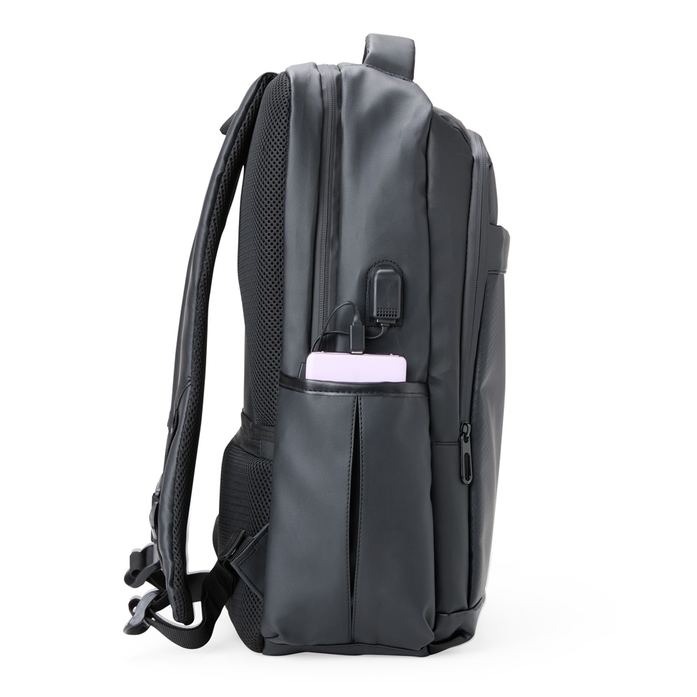 Mochila Couro Sintético USB 21 Litros - Imagem 4