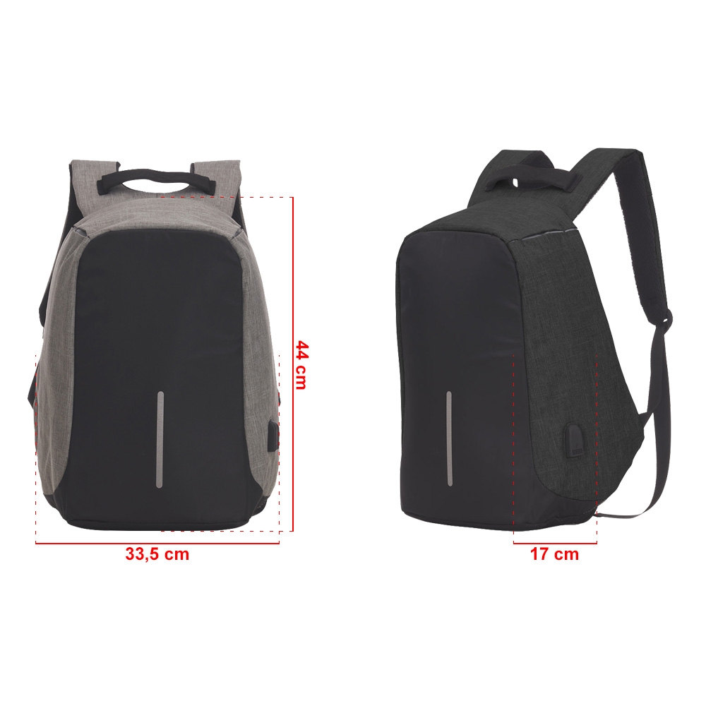 Mochila Poliéster Anti-Furto USB - Imagem 8