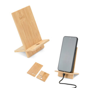 Suporte De Mesa Para Celular Em bambu Personalizado