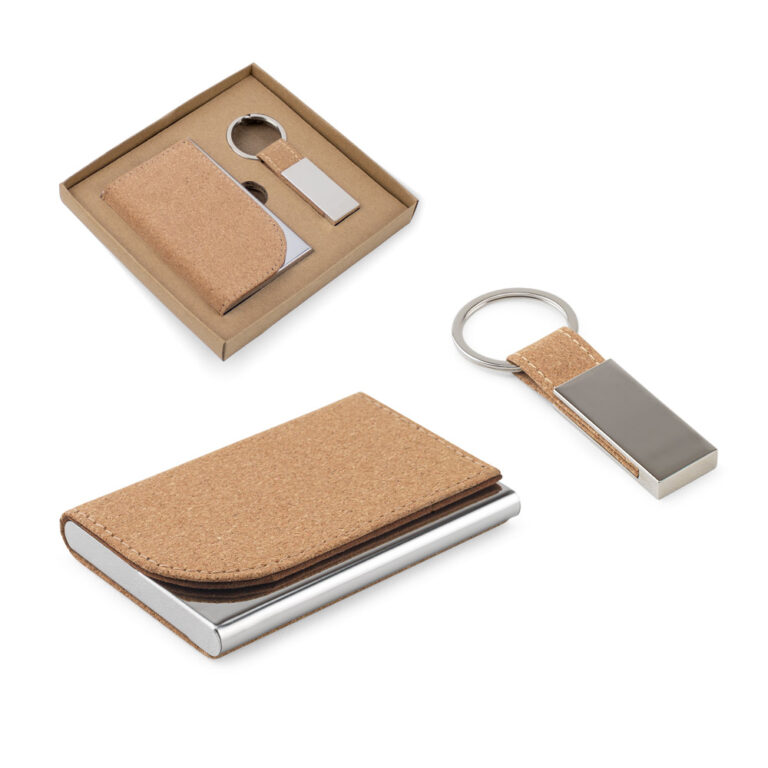 kit Ecológico Executivo Porta Cartões e Chaveiro Personalizado