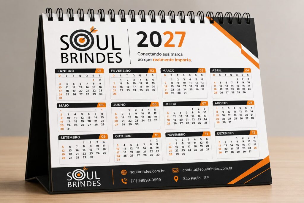 Calendário Personalizado 2027 para Brindes – Orçamento Aqui